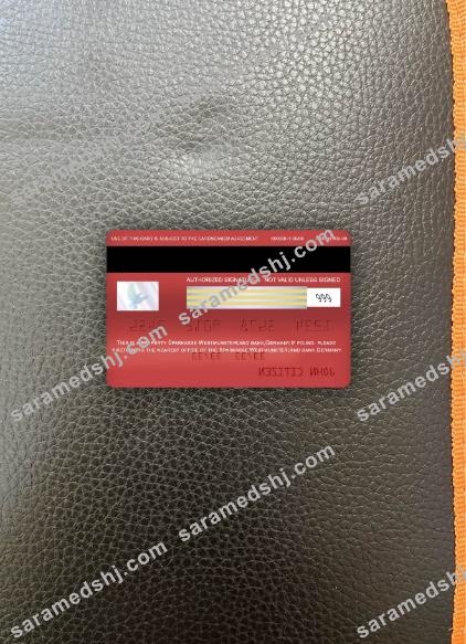Germany Sparkasse westmunsterland bank visa classic card photolook back